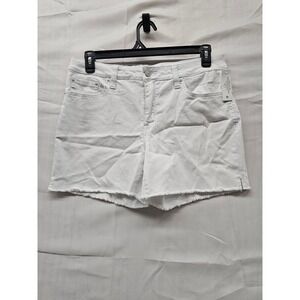 Seven7 Weekend Short Womens 10 White Fray Hem Denim Jean Shorts MY3324FRC0